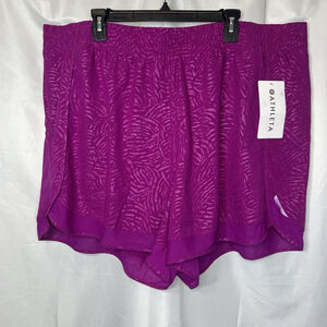 Athleta Printed Mesh Racer Run Short 4” Size 3X Fuscia/Purple Athletic Stretch